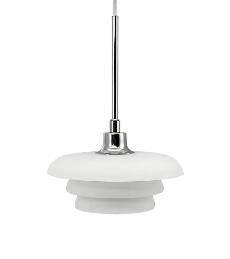 Best Ava pendel D20, opal/krom Hvide Lamper|Glas Lamper