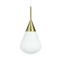 Clearance Ballon pendel small, opal/messing Messinglamper|Hvide Lamper