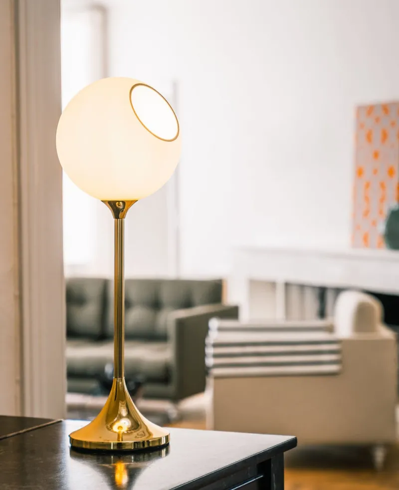 Ballroom Table - bordlampe, white snow Glas Lamper|Bordlamper