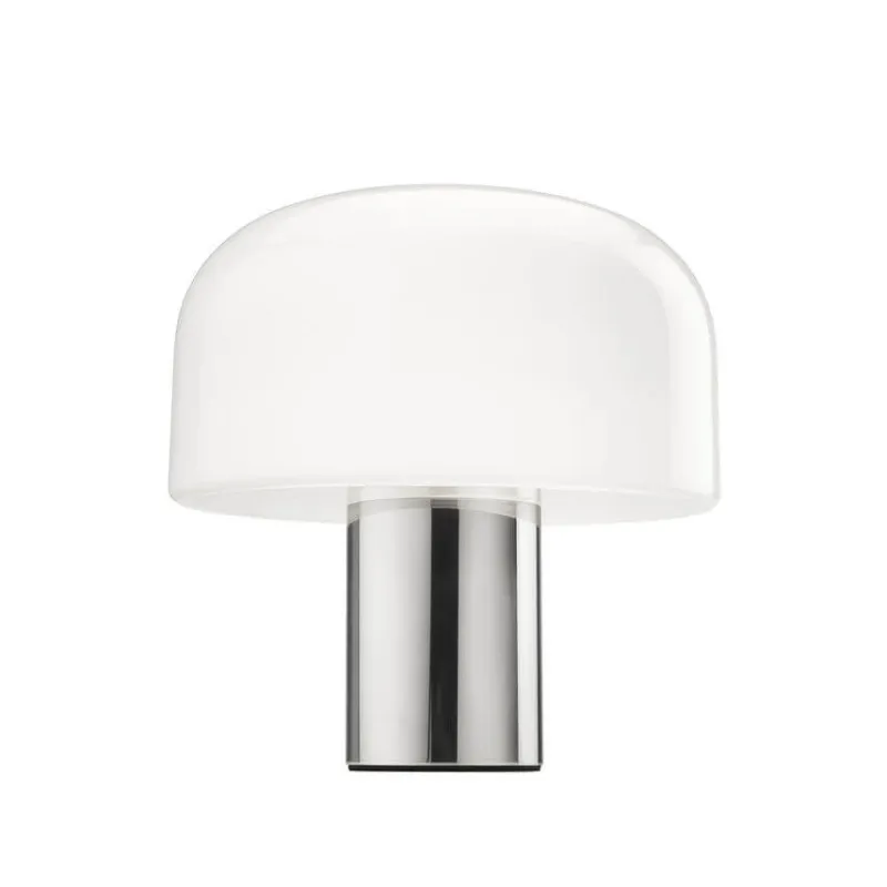 Online Bellhop Glas T bordlampe, bright aluminium Hvide Lamper|Glas Lamper