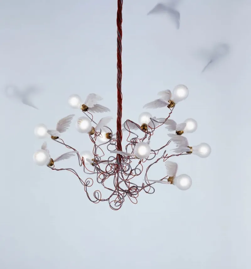 Best Birdie lysekrone, rød ledning Spisebordslamper|Moderne Lysekrone