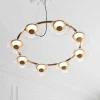 Online Blossi 8 lysekrone, nordic guld/klar Glas Lamper|Moderne Lysekrone