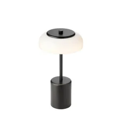 Discount Blossi bordlampe / batterilampe mini portable, sort/opal Transportable Lamper|Skrivebordslamper