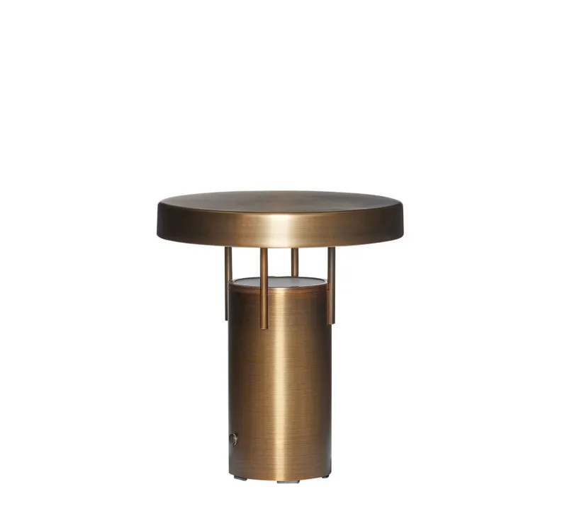 Clearance BringMe Portable bordlampe / batterilampe mini, bruneret messing Messinglamper|Transportable Lamper