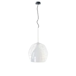 Sale Cage Pendel Large, Hvid/Hvid Hvide Lamper|Glas Lamper