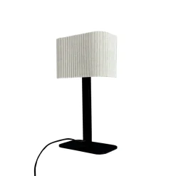 Online Calix bordlampe m/oval stofskærm, natur/sort Skrivebordslamper|Lamper Til Reol