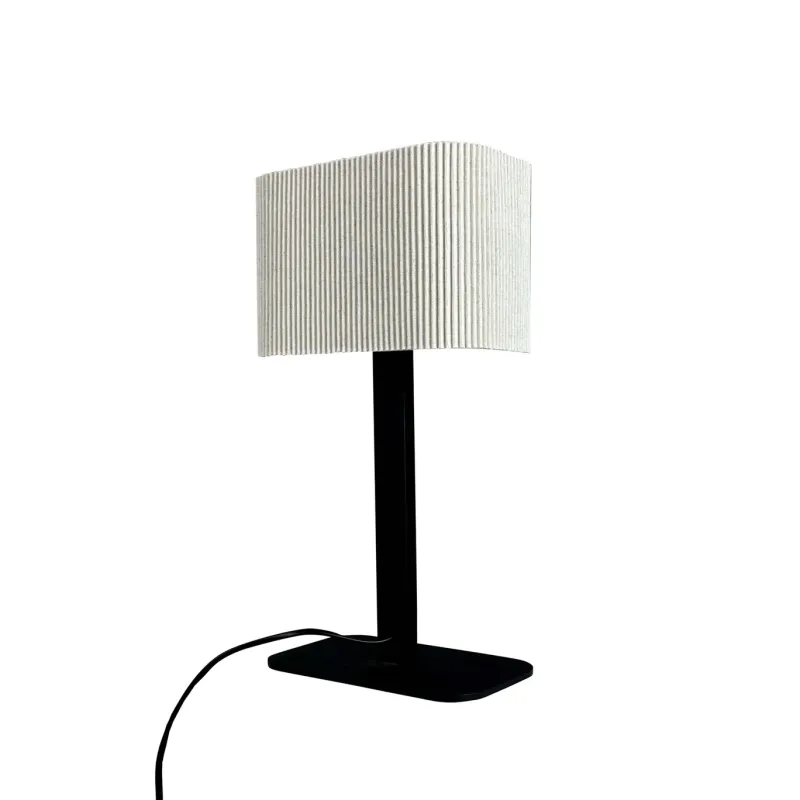 Online Calix bordlampe m/oval stofskærm, natur/sort Skrivebordslamper|Lamper Til Reol