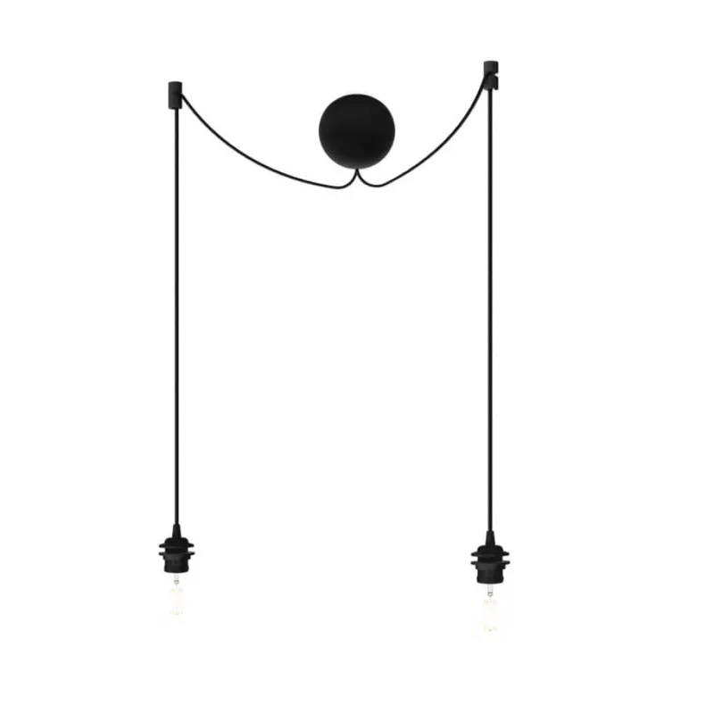 Clearance Cannonball Cluster 2 E27-ophæng, sort Pendelophæng|Ledninger, Fatninger Og Baldakiner