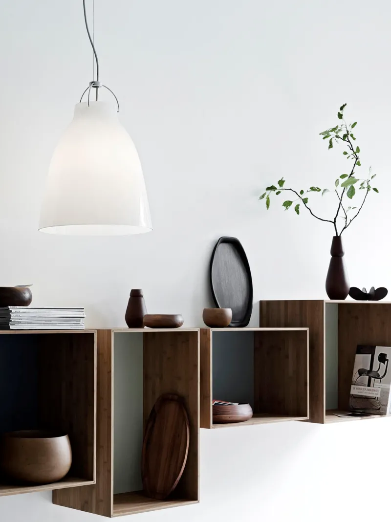 Sale Caravaggio Pendel opal P1 Hvide Lamper|Spisebordslamper