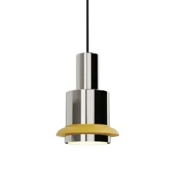 Discount Chaumont pendel 150, nikkel/gul Spisebordslamper|Hængelamper