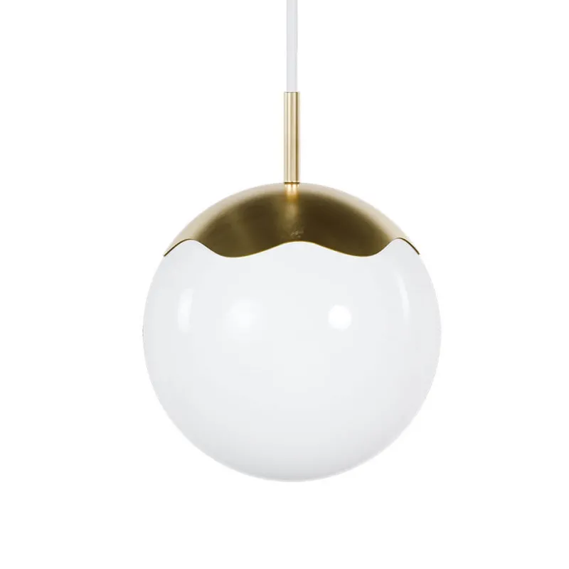 Sale Circle of Life pendel Ø200 m/hvid ledning, opal/messing Messinglamper|Hvide Lamper