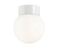 Clearance Classic Globe 150 loftlampe / væglampe IP20, hvid/blank opal Hvide Lamper|Glas Lamper