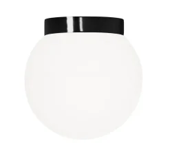 Classic Globe 300 loftlampe / væglampe IP44, sort/mat opal Glas Lamper|Vådrumslamper
