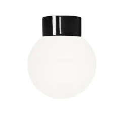 Best Classic Globe 200 loftlampe / væglampe IP54, sort/mat opal Glas Lamper|Vådrumslamper