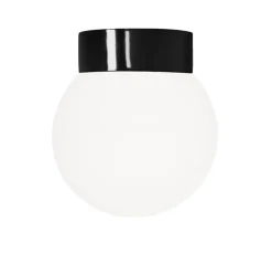 Classic Globe 200 loftlampe / væglampe IP44, sort/mat opal Glas Lamper|Vådrumslamper