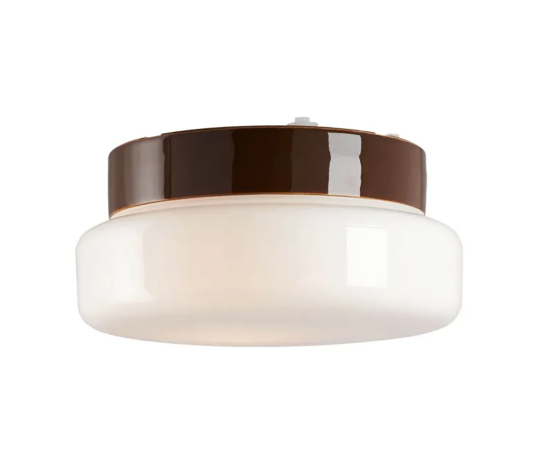 Best Classic Sauna loftlampe / væglampe, brun Glas Lamper|Vådrumslamper