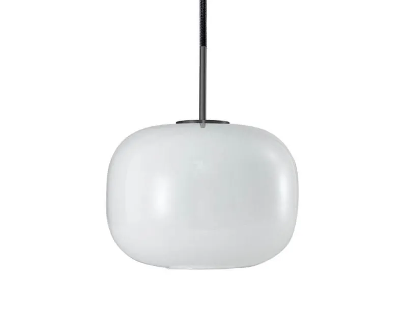 Best Cuscino pendel medium Ø26, titanium/opal Hvide Lamper|Glas Lamper