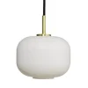 Cuscino pendel small Ø15, messing/opal Messinglamper|Hvide Lamper