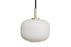 Cuscino pendel small Ø15, messing/opal Messinglamper|Hvide Lamper