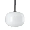 New Cuscino pendel small Ø15, titanium/opal Hvide Lamper|Glas Lamper
