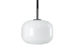 New Cuscino pendel small Ø15, titanium/opal Hvide Lamper|Glas Lamper