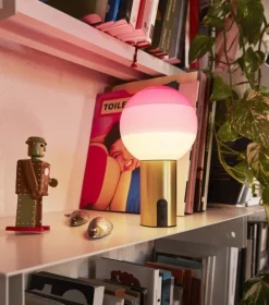 Clearance Dipping Light Batteri Bordlampe, Pink Glas Lamper|Transportable Lamper