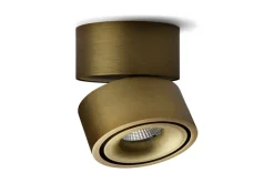 New Easy W100 Build On LED spot, børstet messing Spotlampe|Lamper Til Værksted