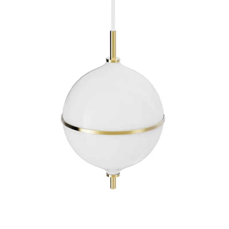 Clearance Eternal Moonlight pendel medium m/hvid ledning, opal/messing Messinglamper|Hvide Lamper