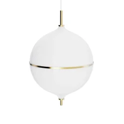 Eternal Moonlight pendel large m/hvid ledning, opal/messing Messinglamper|Hvide Lamper