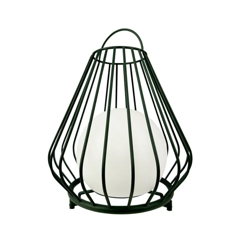 Outlet Evesham udendørs lanterne / batterilampe medium, grøn Transportable Lamper|Solcellelamper