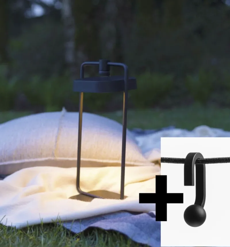 New Flai sæt, lille 1 (lanterne + krog) Bordlamper|Batteri-Lamper