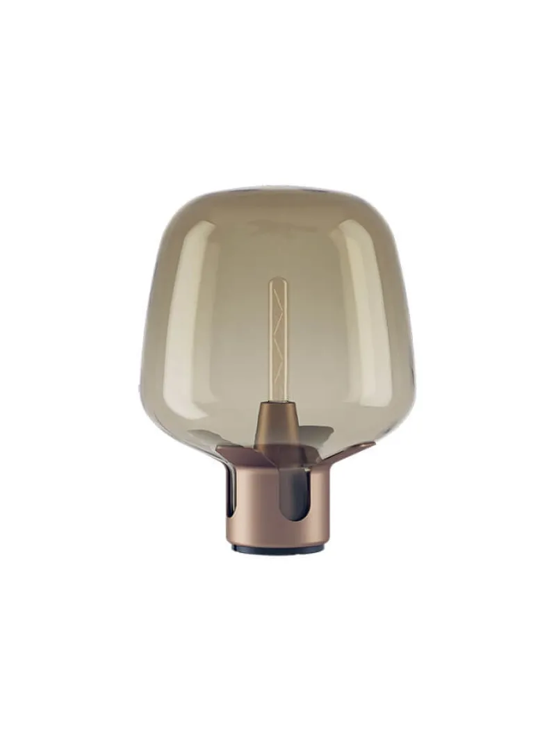 Discount Flar medium bordlampe, terra/honey Glas Lamper|Skrivebordslamper