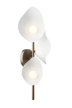 Hot Florii 3 væglampe, mørk bronze/hvid Hvide Lamper|Glas Lamper