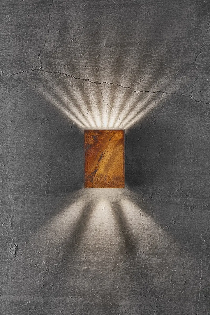Outlet Fold 10 udendørs væglampe LED, corten Væglamper|Udendørslamper