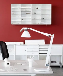 Discount Fortebraccio bordlampe / væglampe arm og skærm, hvid Skrivebordslamper|Læselamper