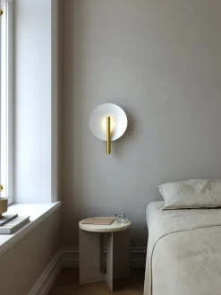 Online Furiko væglampe, børstet messing Messinglamper|Stue Lamper