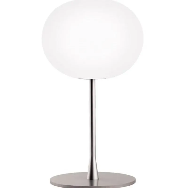 Glo-Ball T1 bordlampe, sølv Hvide Lamper|Glas Lamper