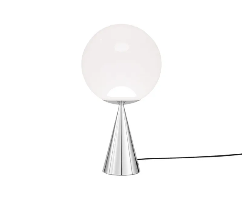 Online Globe Fat bordlampe, opal/sølv Hvide Lamper|Lamper Til Sofabord