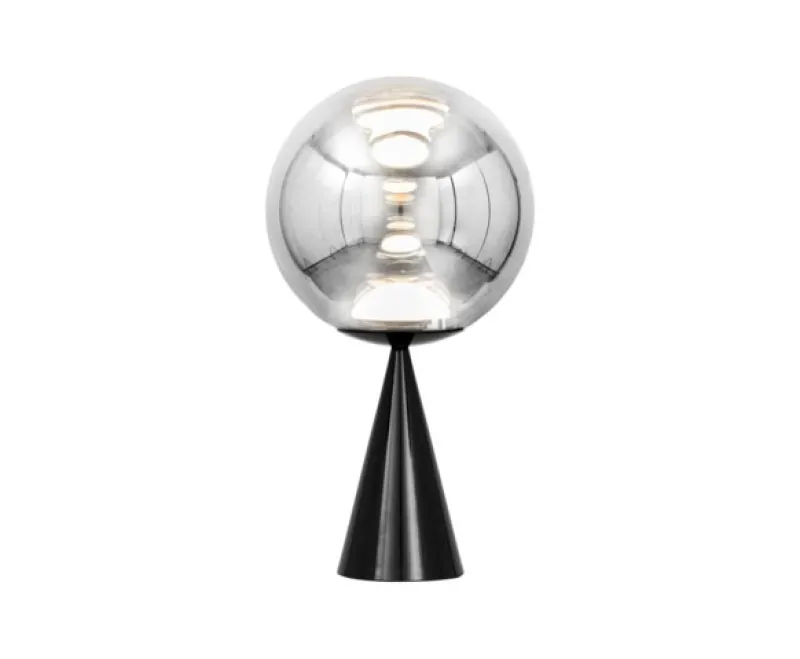 Outlet Globe Fat bordlampe, sølv/sort Lamper Til Sofabord|Lamper Til Reol