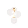 Online Globe lysekrone mini, opal/guld Hvide Lamper|Spisebordslamper