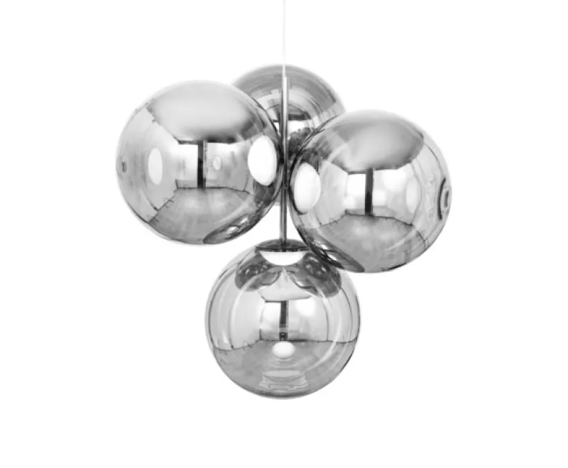 Clearance Globe lysekrone small, sølv Spisebordslamper|Moderne Lysekrone