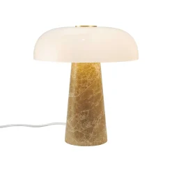 Sale Glossy Mini bordlampe, beige Marmor Lamper|Skrivebordslamper