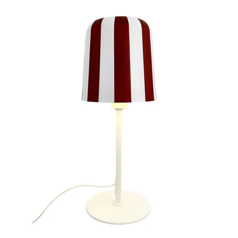 Outlet Gry bordlampe, rød/hvid Børn Lamper Til Reol|Lamper Til Natbord