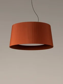 Outlet GT7 pendel Ø90, terracotta m/nikkel baldakin Spisebordslamper|Entre Lamper