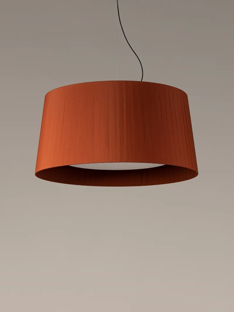 Outlet GT7 pendel Ø90, terracotta m/nikkel baldakin Spisebordslamper|Entre Lamper