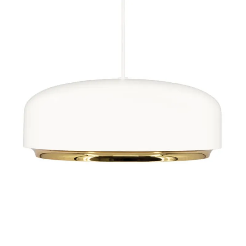 Hot Hazel medium pendel, hvid/messing Messinglamper|Hvide Lamper