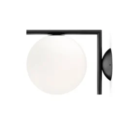 IC Light C/W2 væglampe / loftlampe, sort Sorte Væglamper|Glas Lamper