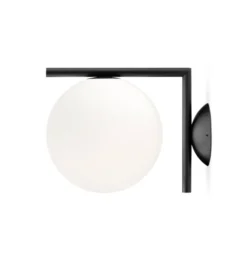 New IC Light C/W1 væglampe / loftlampe, sort Sorte Væglamper|Glas Lamper