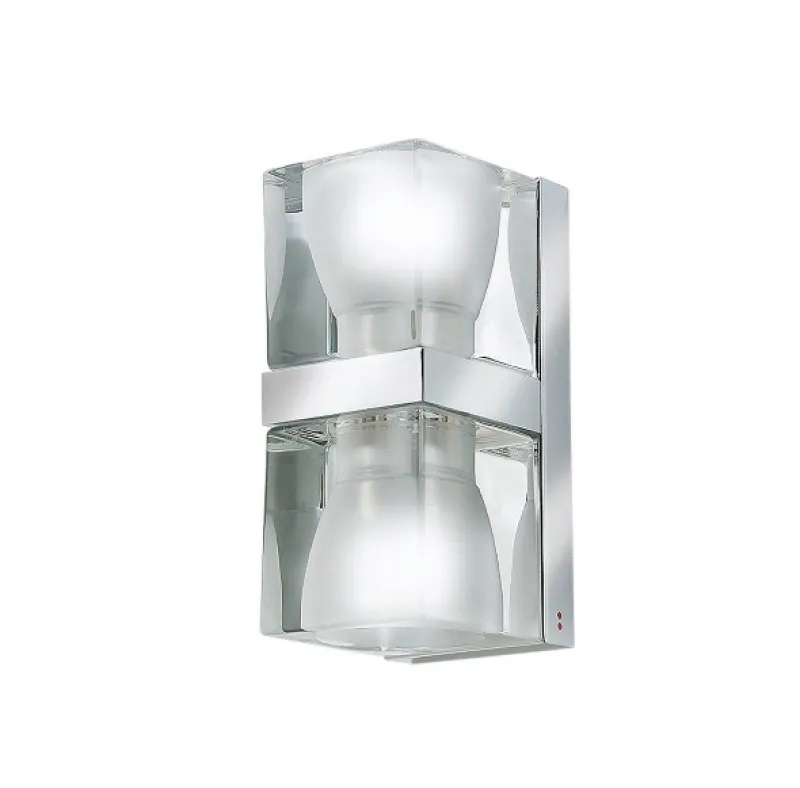 Discount Ice Cube dobbelt væglampe, klar/krom Glas Lamper|Køkkenlamper