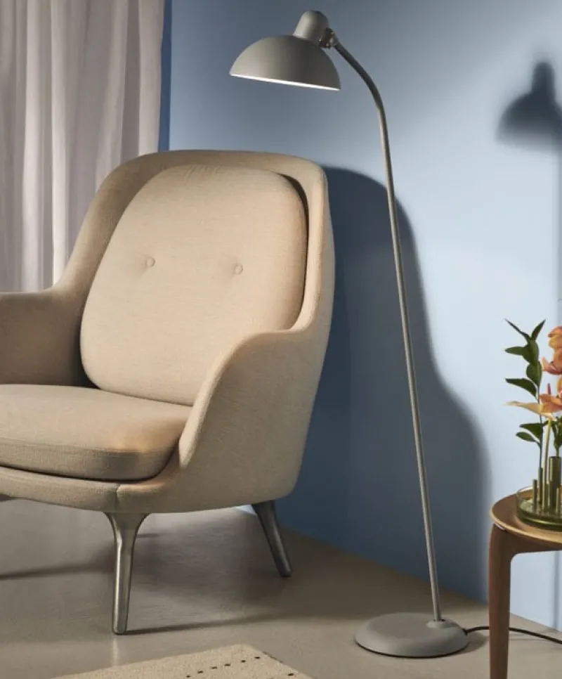 Outlet 6556-F gulvlampe, easy grey/messing Standerlamper|Læselamper
